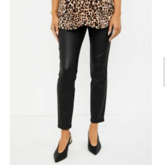 Motherhood Maternity Pants - Motherhood Maternity Indigo Blue Coated Skinny Leg Ankle Jeans Black Lar…